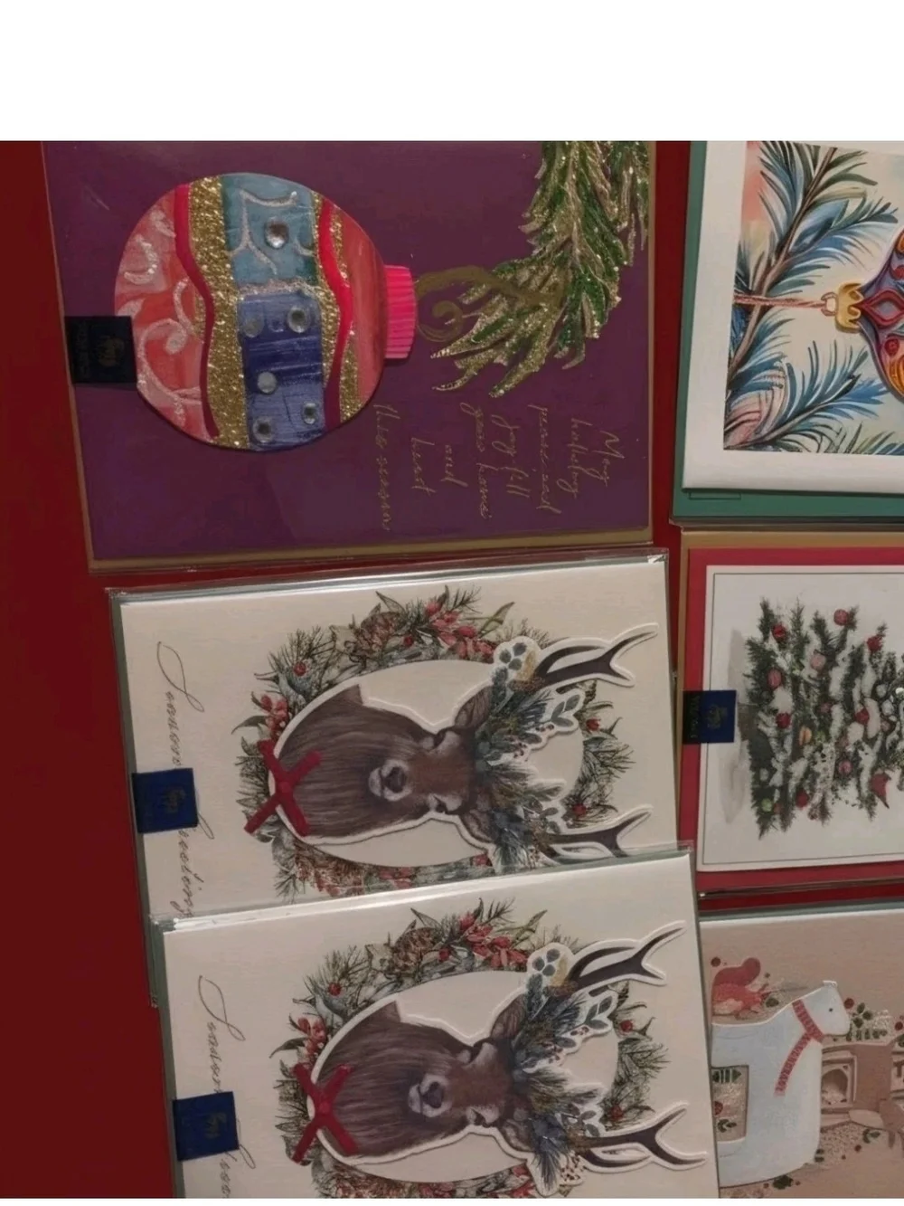 LOT OF 34 NIQUEA.D Luxury Hand-Decorated Christmas &Thanksgiviing Holiday Cards